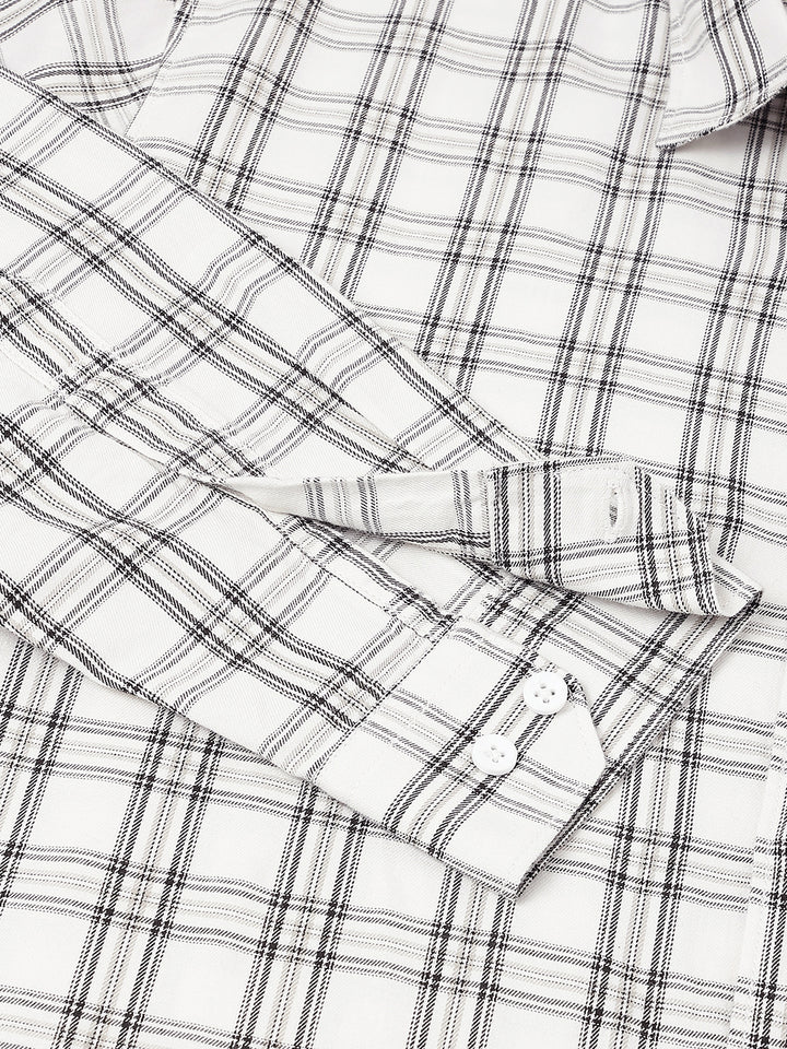 Men Off-White Check Casual Shirt Clean Look Ultimate Comfort