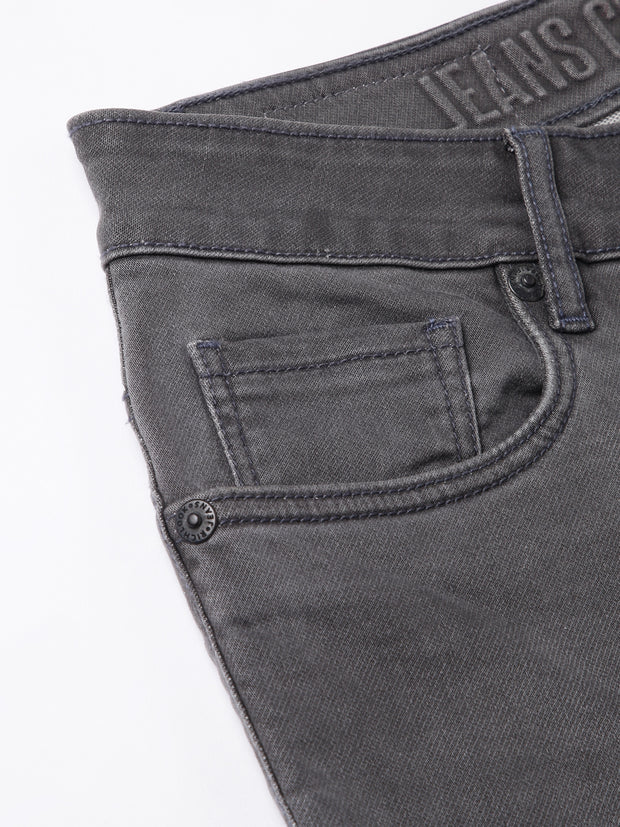 Men Grey Slim Fit Mid Rise Clean Look Strechable Jeans