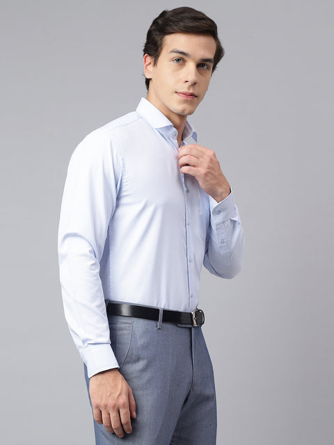 Men Sky Regular Fit Solid Formal Shirt