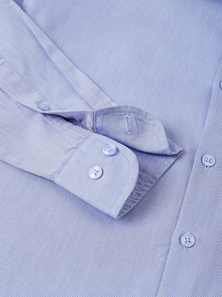 Men Blue Regular Fit Solid Formal Shirt