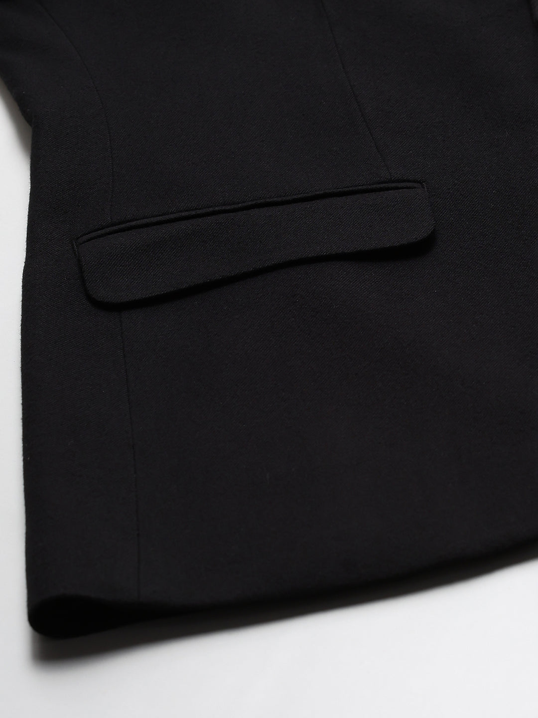 Men's Classic Black Tailored Notch Lapel Blazer