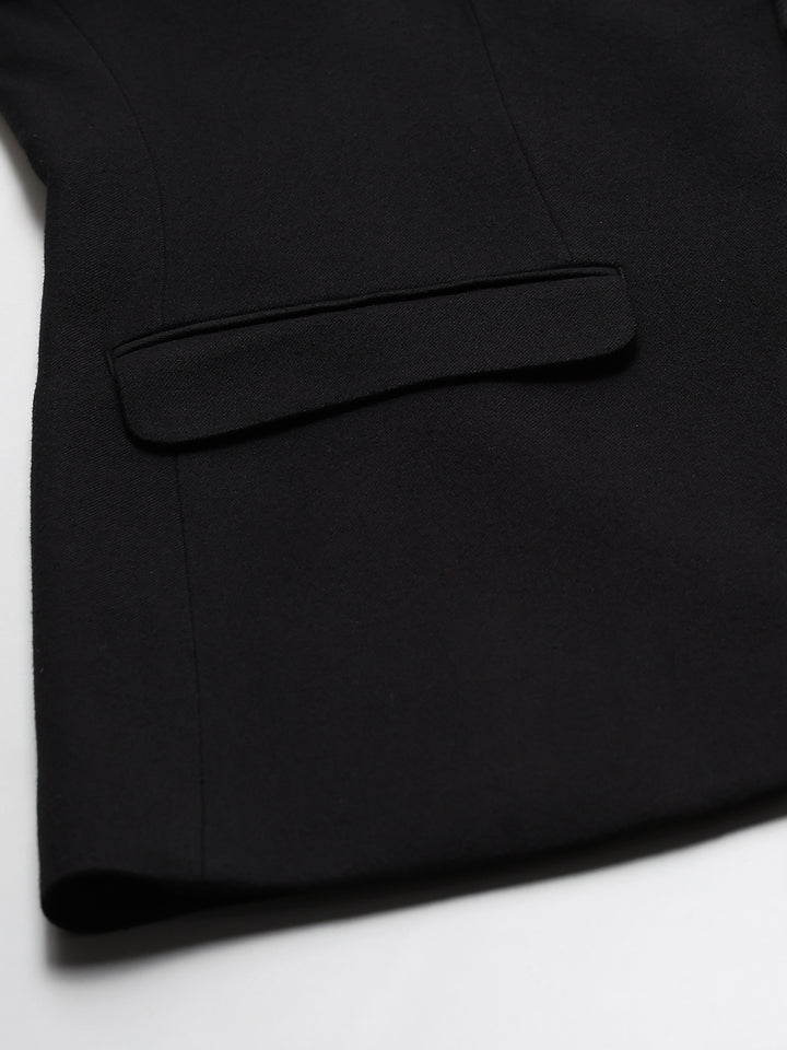 Men's Classic Black Tailored Notch Lapel Blazer