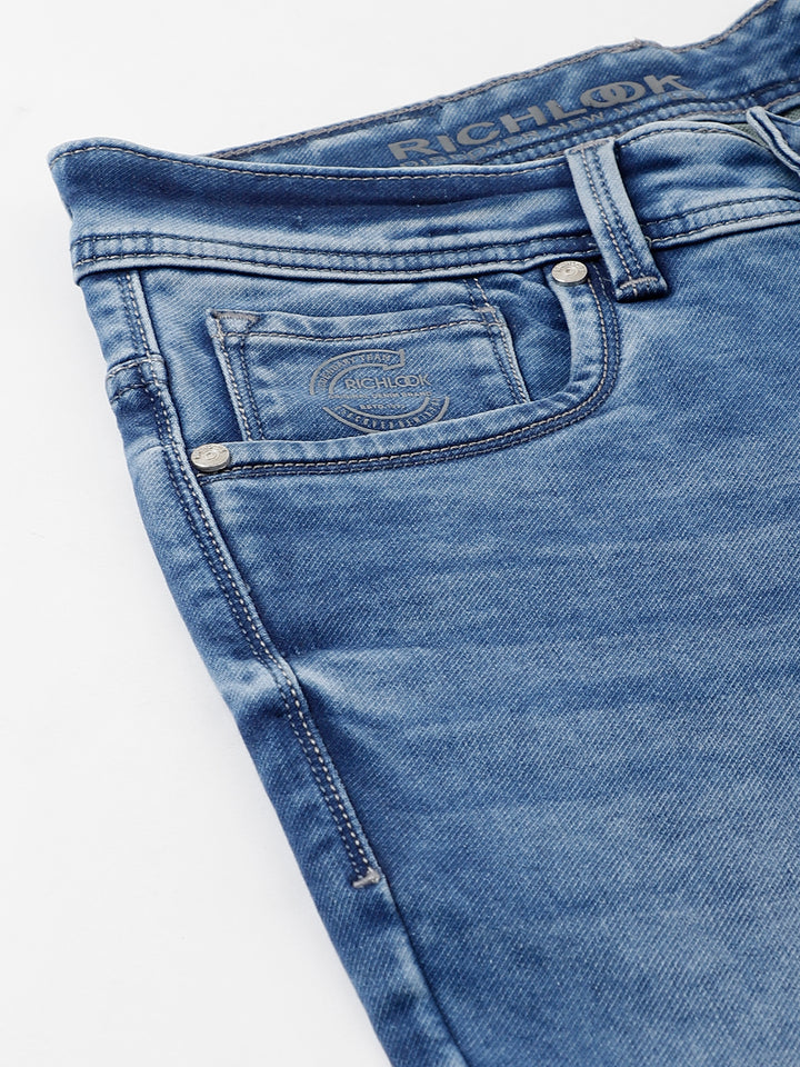 Men Indigo Slim Fit Mid Rise Clean Look Stretchable Jeans