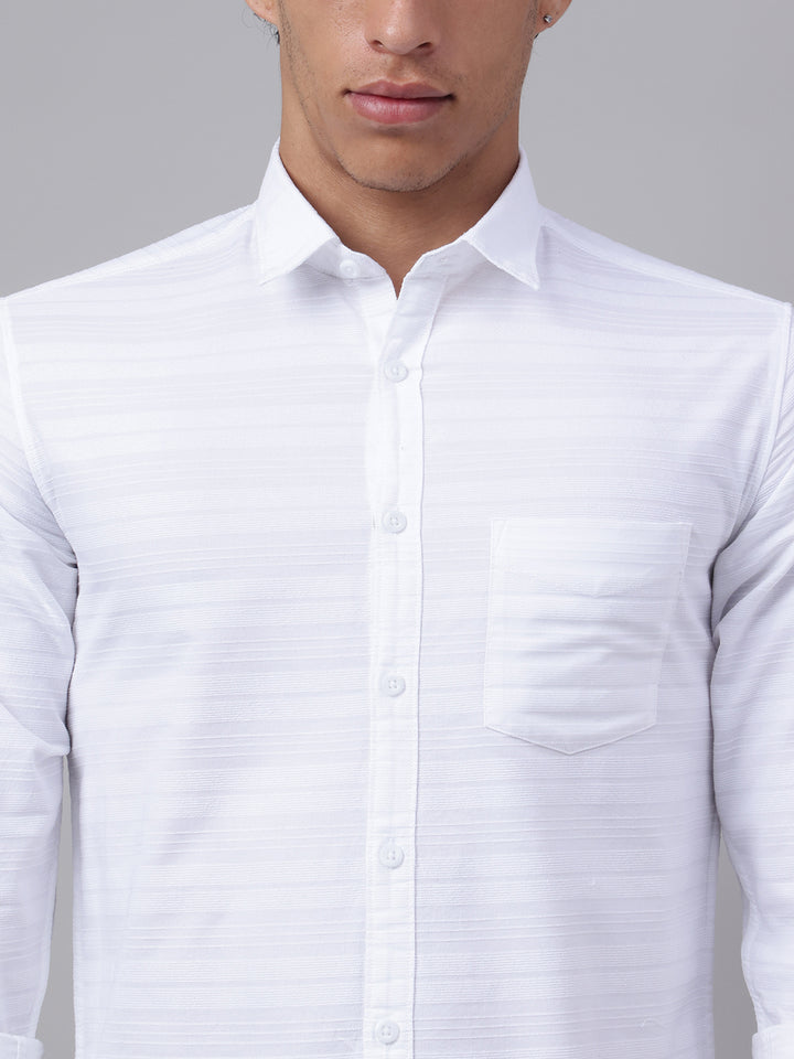 Men White Casual Shirt Fresh Look Everyday Comfort
