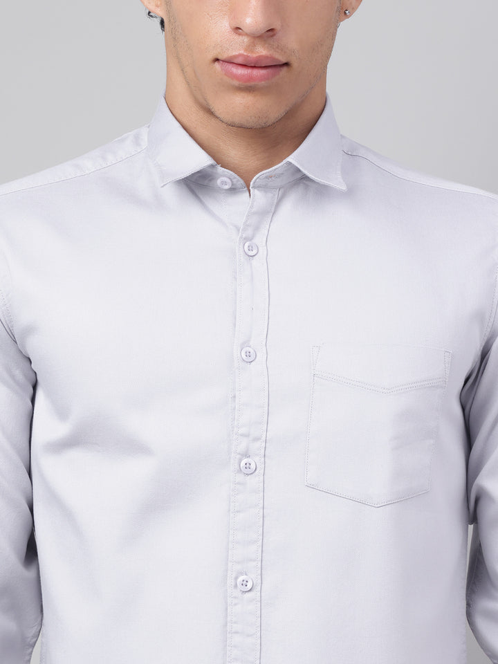 Men Steel Grey Casual Shirt Sleek Style Everyday Comfort