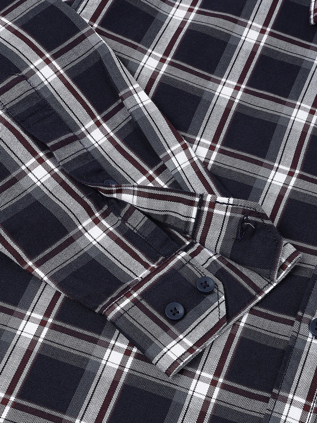 Men Navy Check Casual Shirt Classic Checks Everyday Comfort