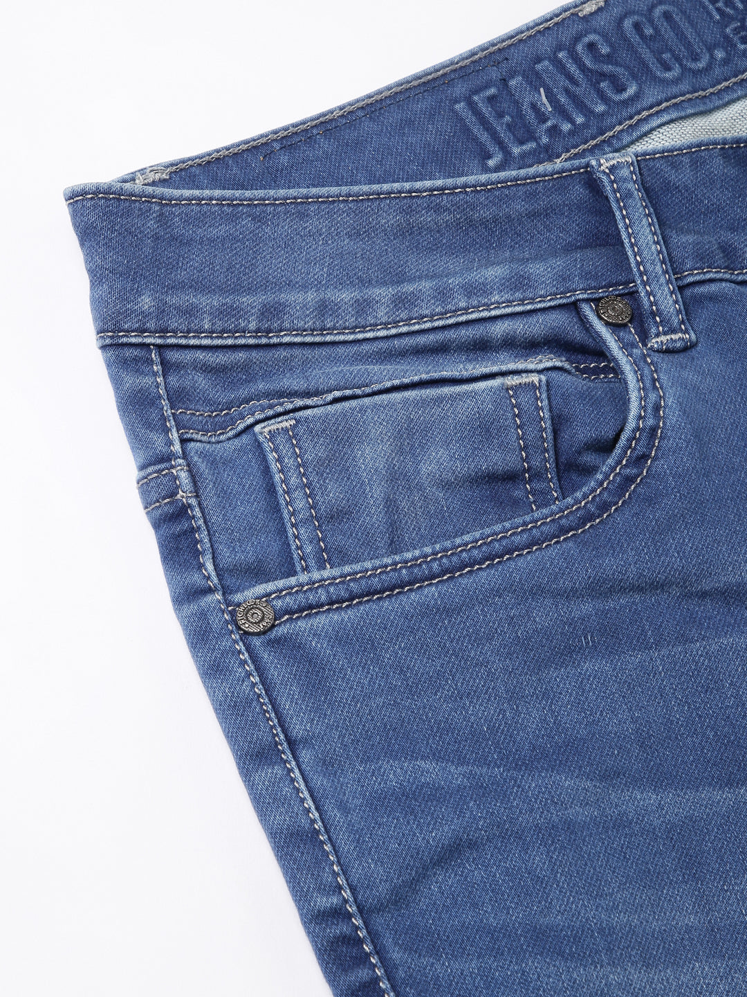 Men Ice Blue Slim Fit Mid Rise Clean Look Stretchable Jeans