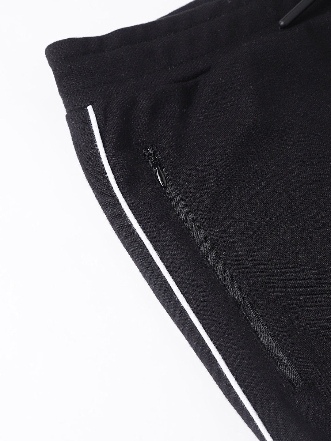Men Black Slim Fit Mid Rise Solid Lower