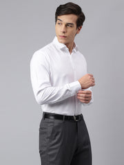 Men White Regular Fit Solid Formal Shirt