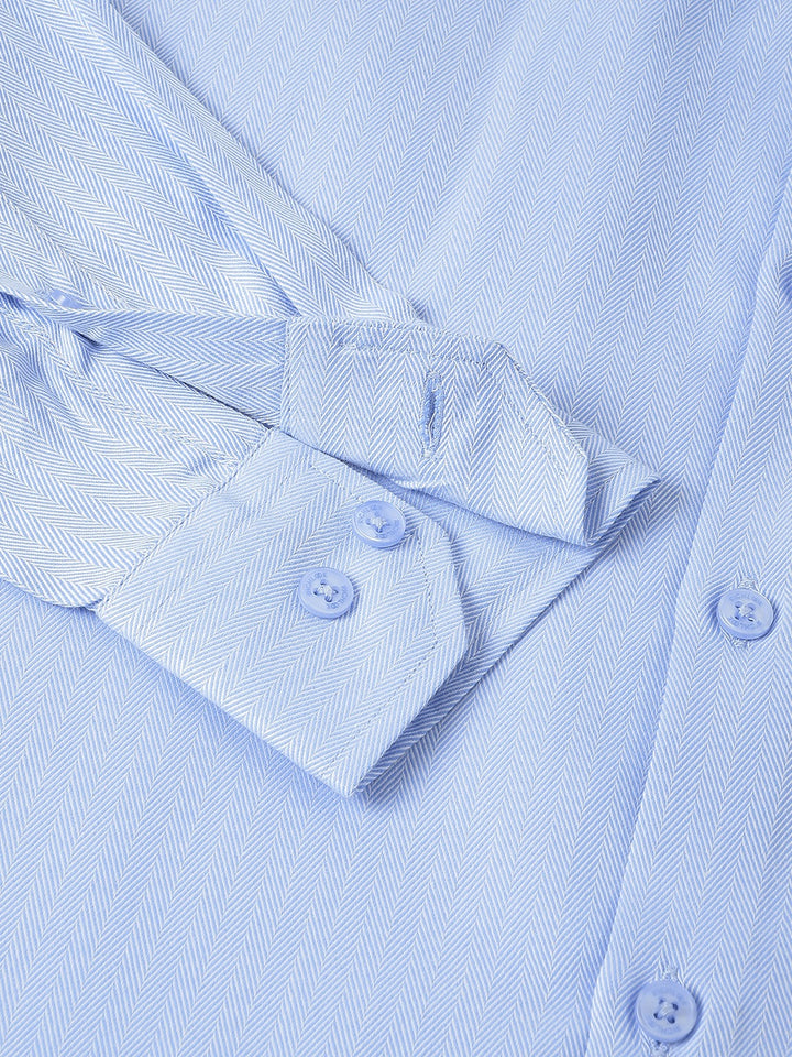Men Powder Blue Formal Shirt Cool Tone Sharp Look