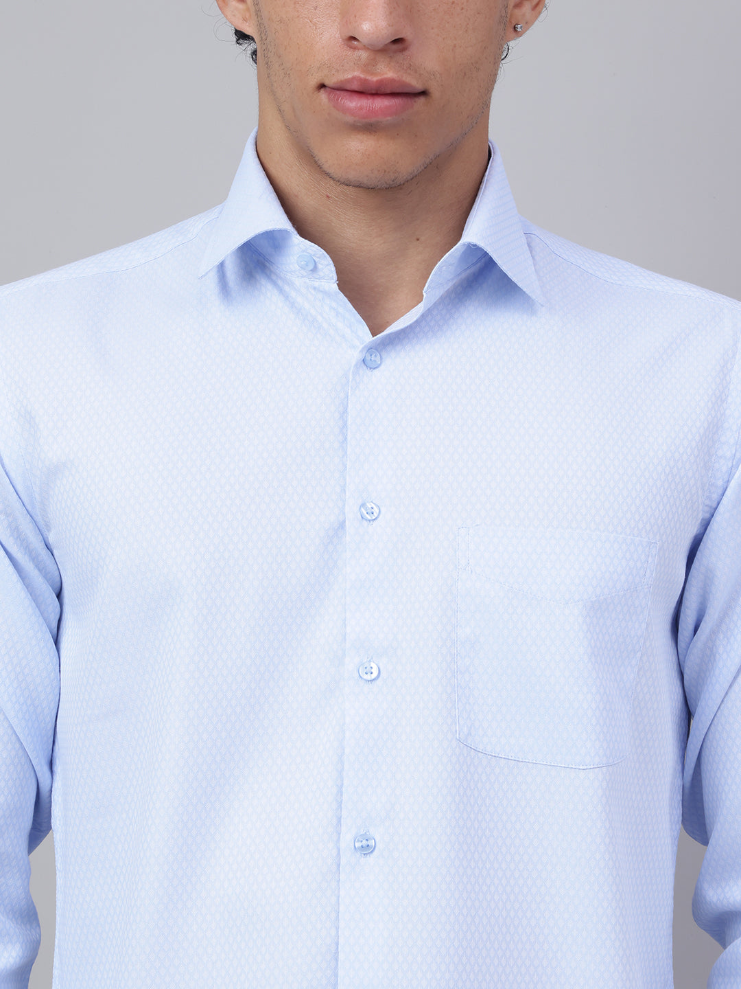 Men Sky Blue Club Wear Shirt Fresh Shine Party Ready