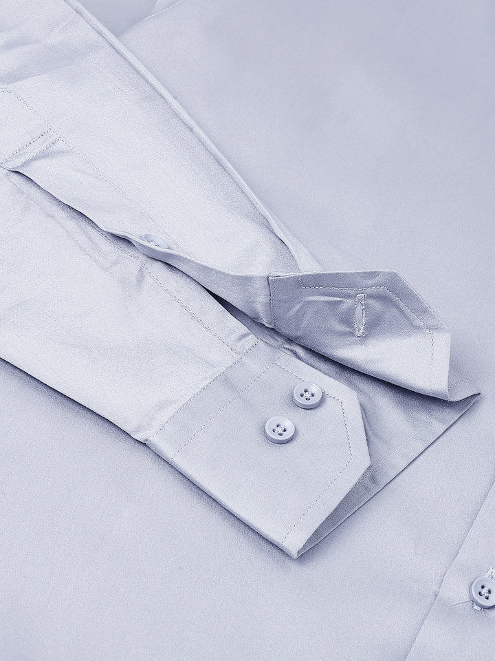 Men Grey Club Wear Shirt Sleek Shine Party Perfect