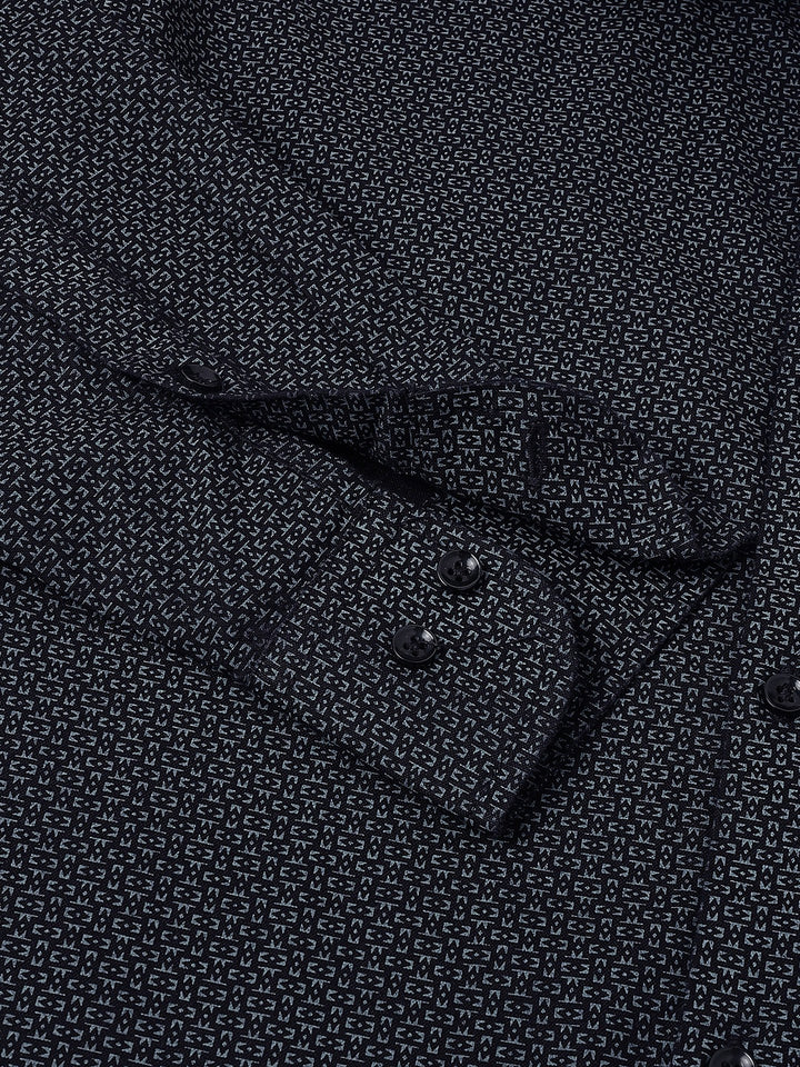 Men Black Grey Club Wear Shirt Shine Bright Stay Stylish