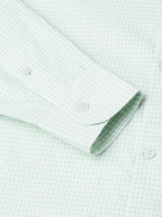 Men Light Green Regular Fit Checkered Formal Shirt