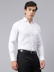 Men White Regular Fit Solid Formal Shirt