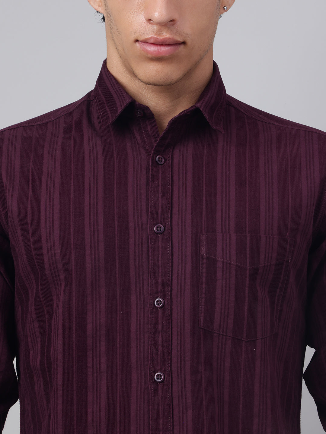 Men Wine Casual Shirt Bold Color Supreme Comfort