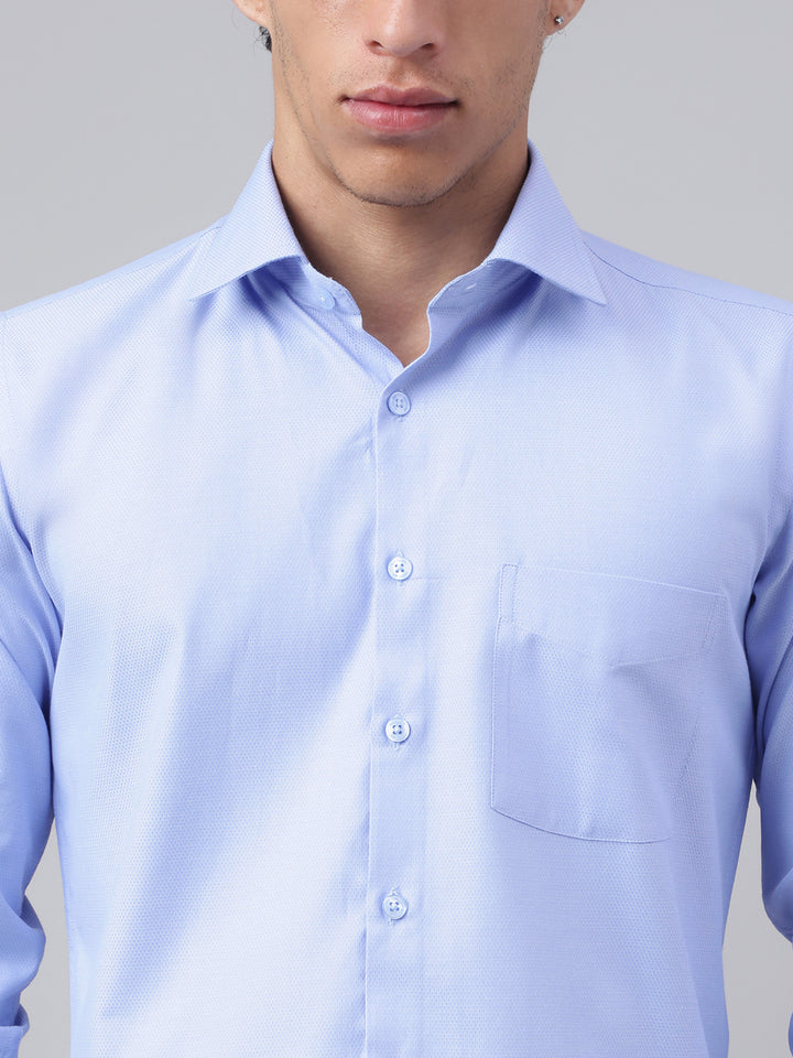 Men Powder Blue Full Sleeve Formal Shirt