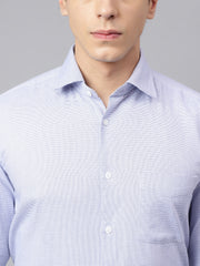 Men Blue Regular Fit Solid Formal Shirt