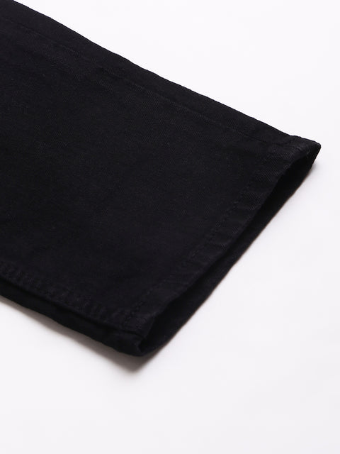 Men Black Slim Fit Mid Rise Clean Look Strechable Jeans