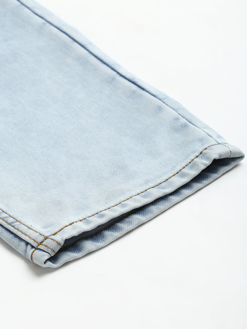 Men Ice Blue Slim Fit Mid Rise Clean Look Strechable Jeans