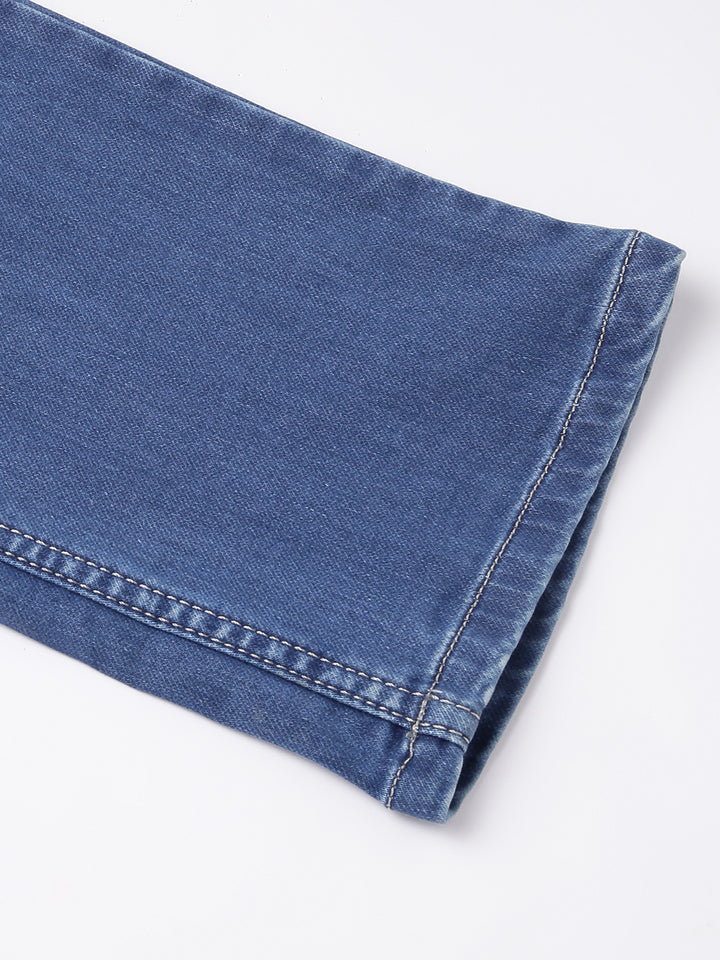 Men Ice Blue Slim Fit Mid Rise Clean Look Stretchable Jeans