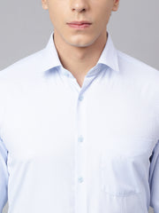 Men Sky Regular Fit Solid Formal Shirt