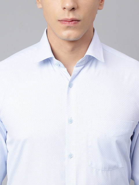 Men Sky Regular Fit Solid Formal Shirt