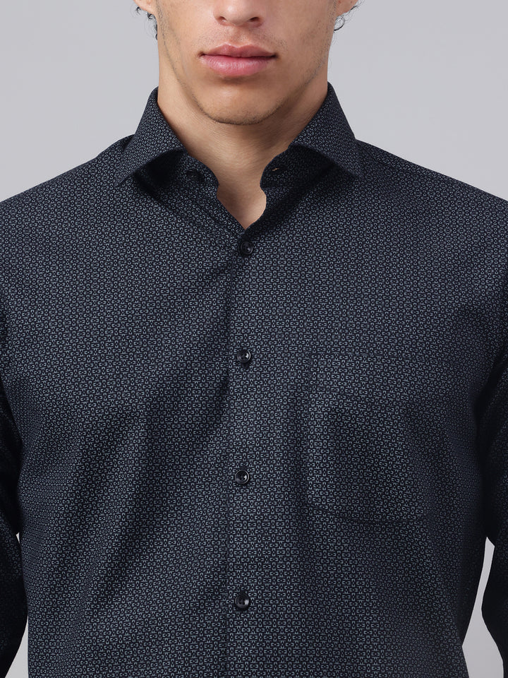 Men Black Grey Club Wear Shirt Shine Bright Stay Stylish