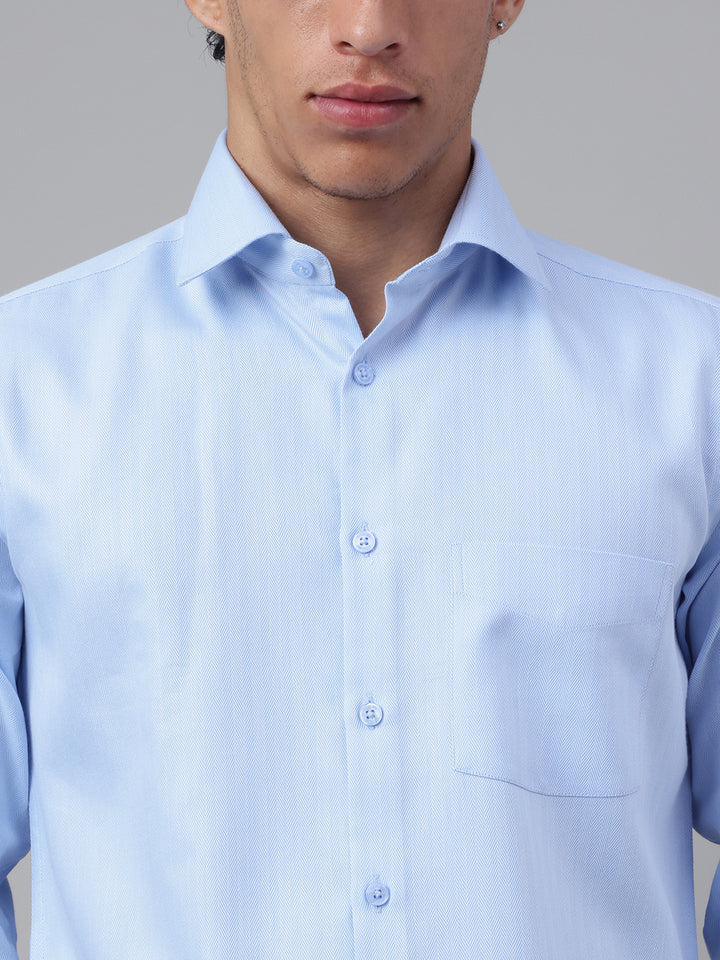 Men Powder Blue Formal Shirt Cool Tone Sharp Look