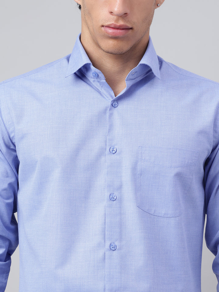 Men Blue Full Sleeve Formal Shirt
