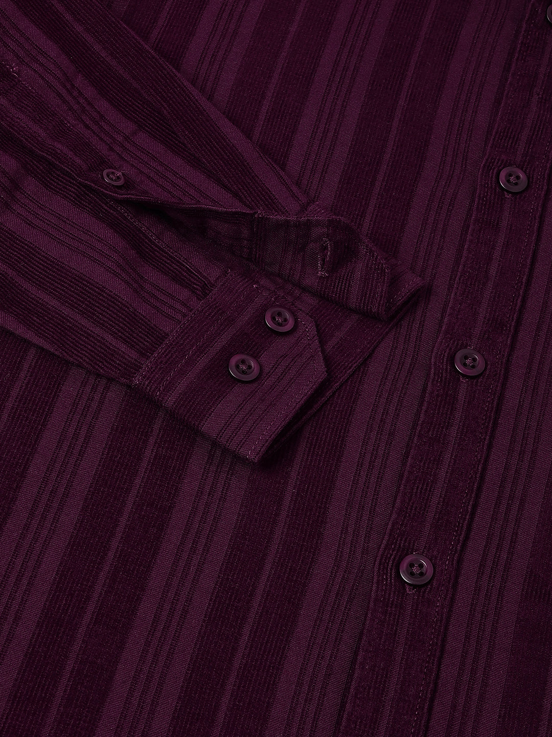 Men Wine Casual Shirt Bold Color Supreme Comfort