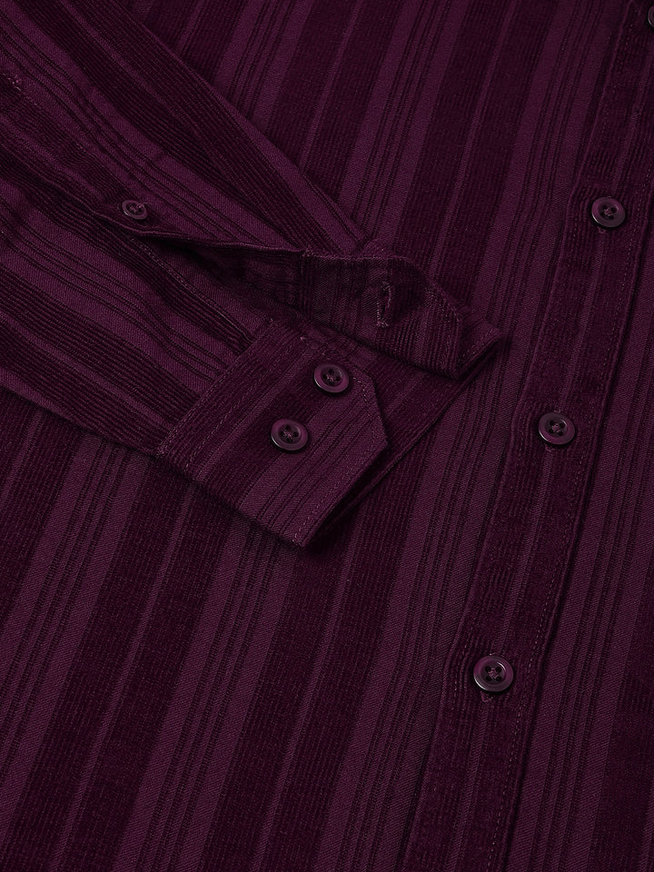 Men Wine Casual Shirt Bold Color Supreme Comfort
