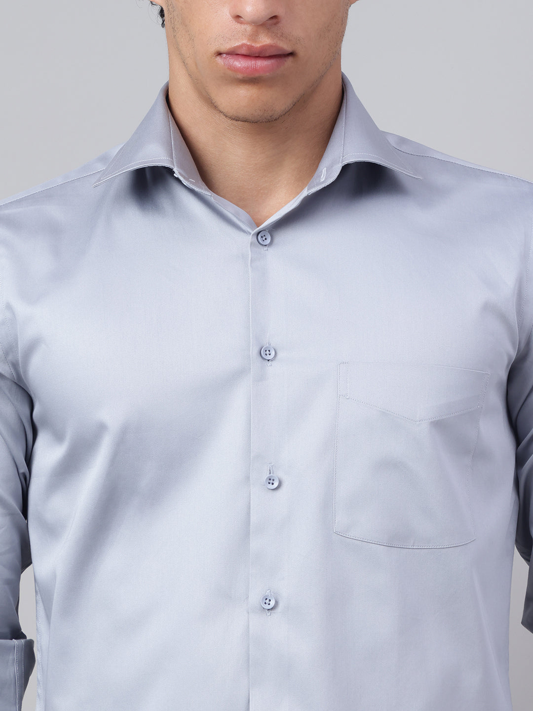 Men Grey Club Wear Shirt Sleek Shine Party Perfect