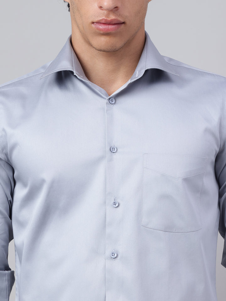Men Grey Club Wear Shirt Sleek Shine Party Perfect