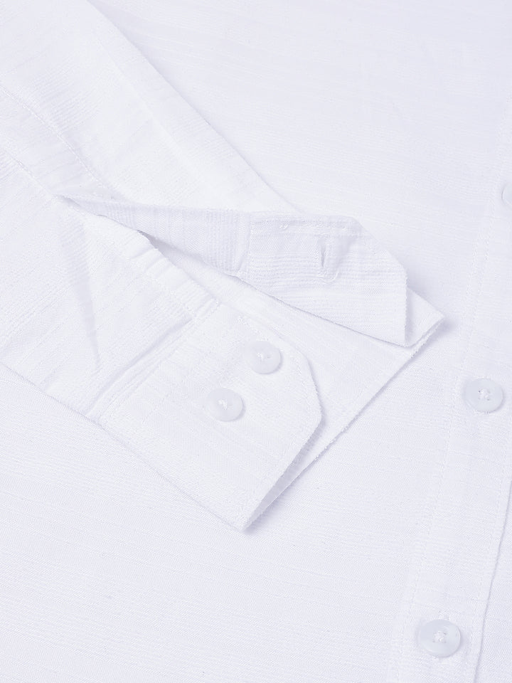 Men White Casual Shirt Fresh Look Everyday Comfort