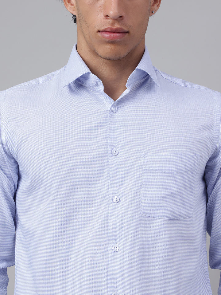 Men White Sky Full Sleeve Formal Shirt