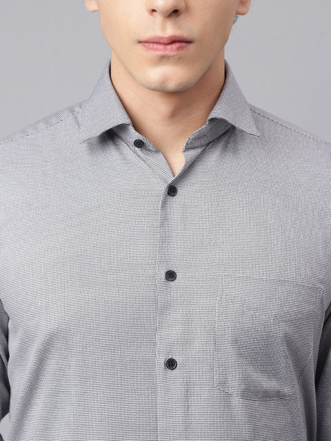 Men Black Regular Fit Solid Formal Shirt