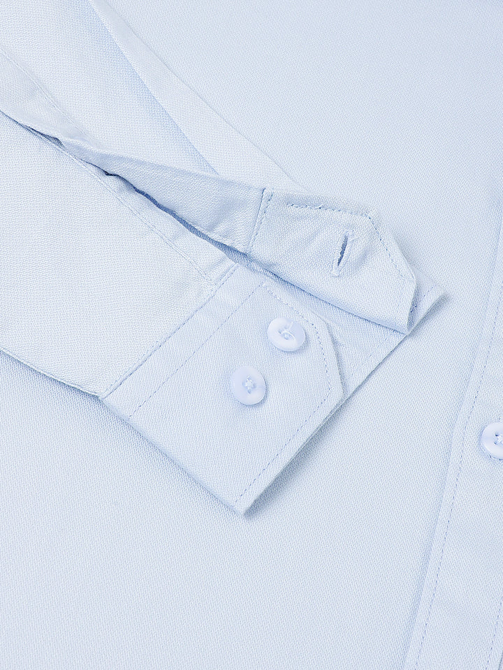 Men Powder Blue Casual Shirt Light Fresh and Stylish