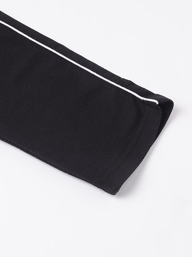 Men Black Slim Fit Mid Rise Solid Lower