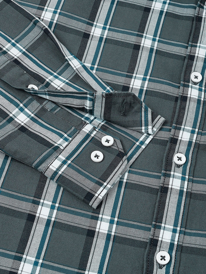 Men Grey Check Casual Shirt Classic Checks Ultimate Comfort