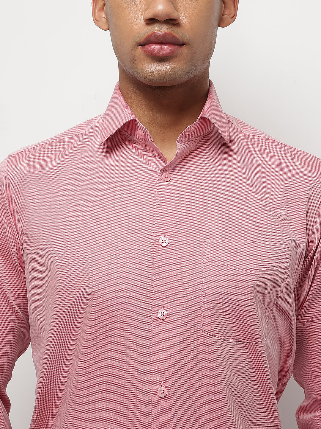 Men Red Regular Fit Solid Formal Shirt