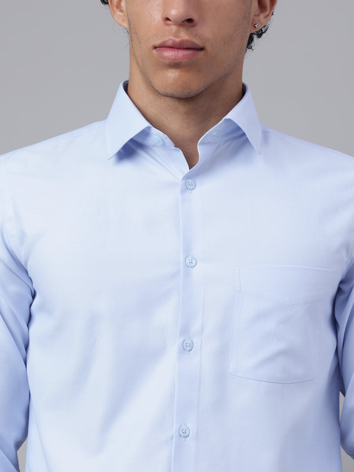 Men Sky Blue Full Sleeve Formal Shirt