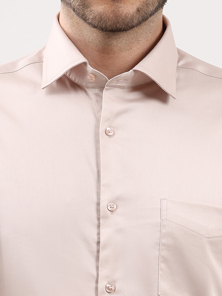 Men Solid Cotton Lycra Formal Shirt