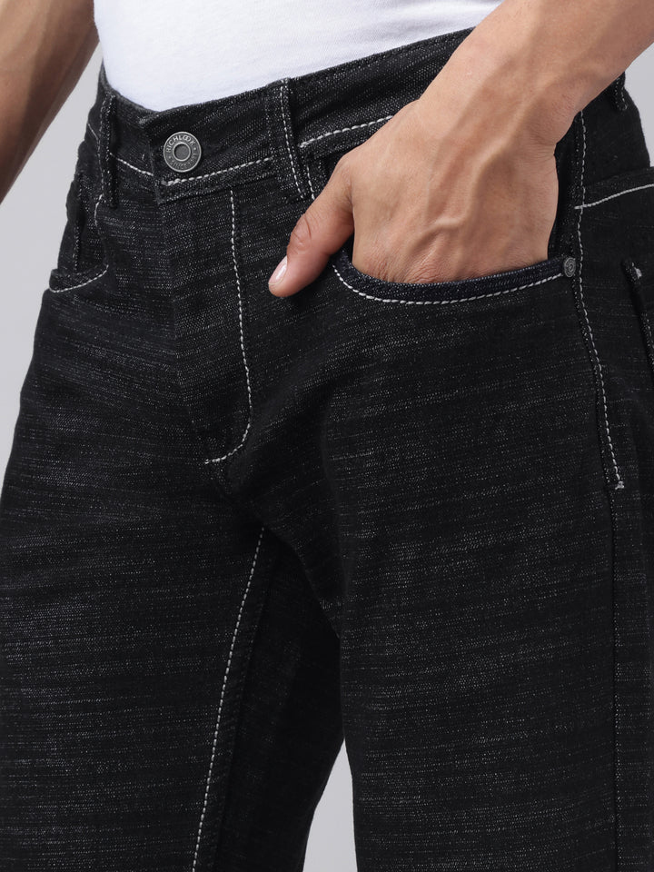 Men's Black Slim Fit Denim Jeans, Classic Style, Ultimate Comfort