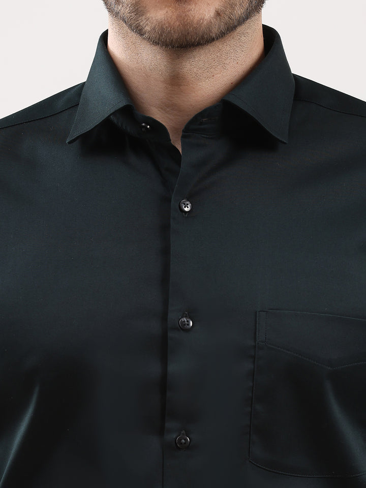 Men Solid Cotton Lycra Formal Shirt