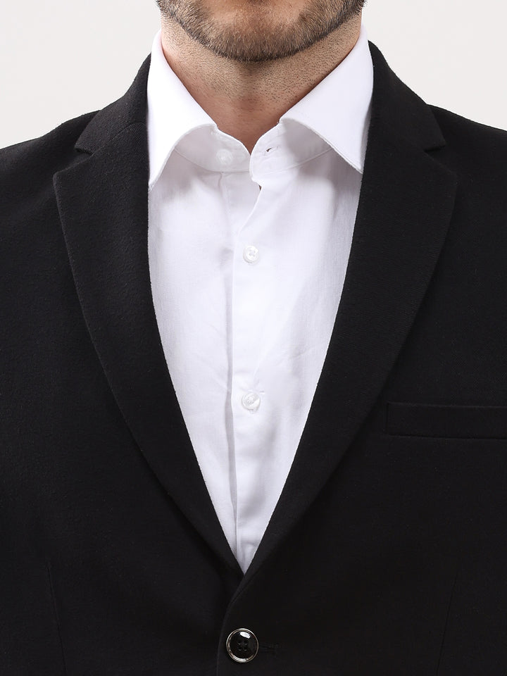 Men's Classic Black Tailored Notch Lapel Blazer