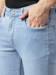 Men Ice Blue Slim Fit Mid Rise Clean Look Strechable Jeans