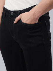 Men Black Slim Fit Mid Rise Clean Look Strechable Jeans