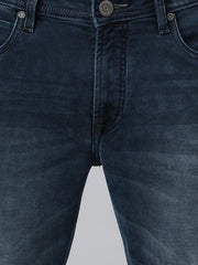 Men Dark Blue Slim Fit Mid Rise Clean Look Strechable Jeans