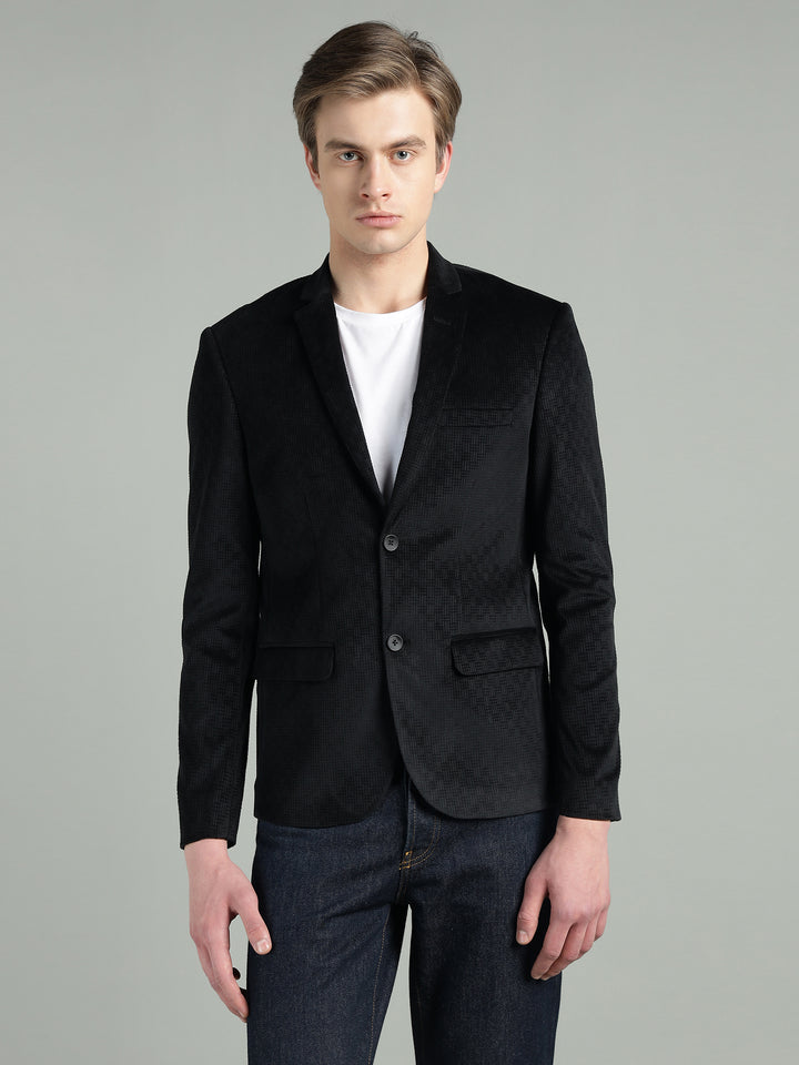 Men’s Poly Viscose Jacquard Weave Texture Slim Fit Blazer